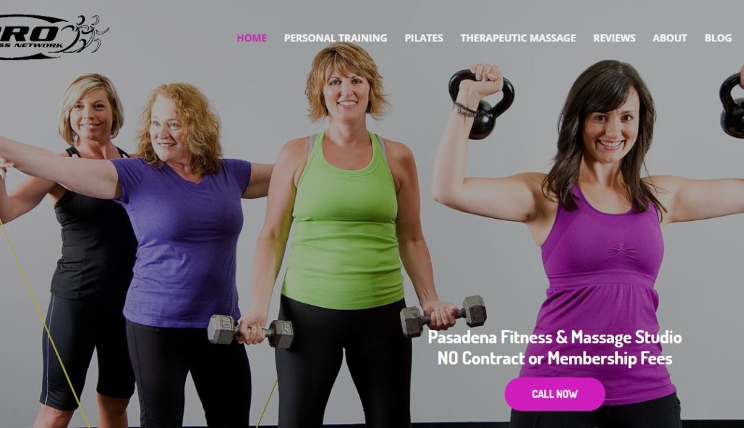 Ladies working out on this Pasadena gym - website design