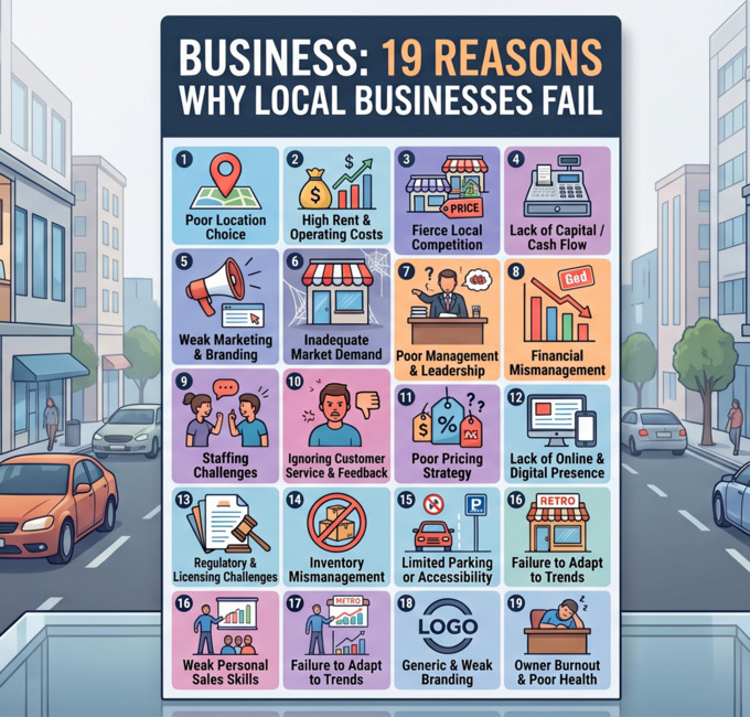 Infographic 19 reasons why local businesses fail