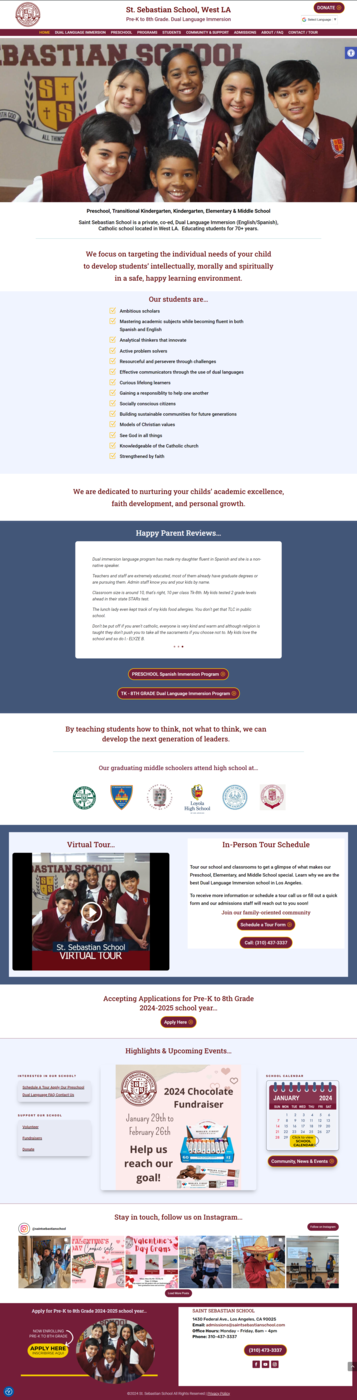 catholic-school-website-homepage Catholic school west los angeles screendhot ohf homepage after websiteredesign