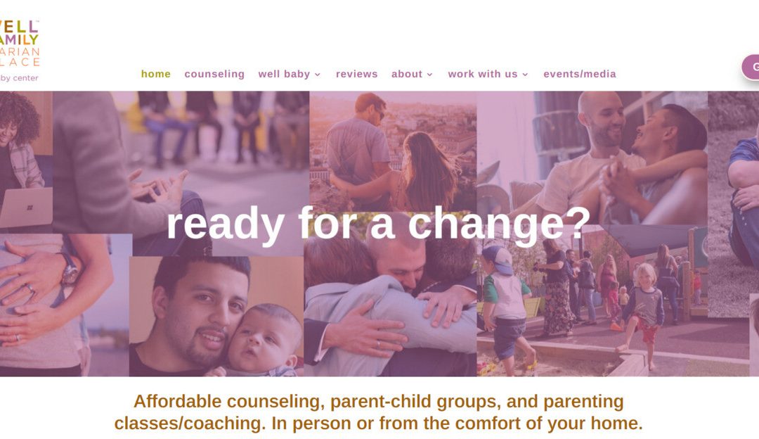 Homeapage screen grab of new website built for Venice non-profit counseling center