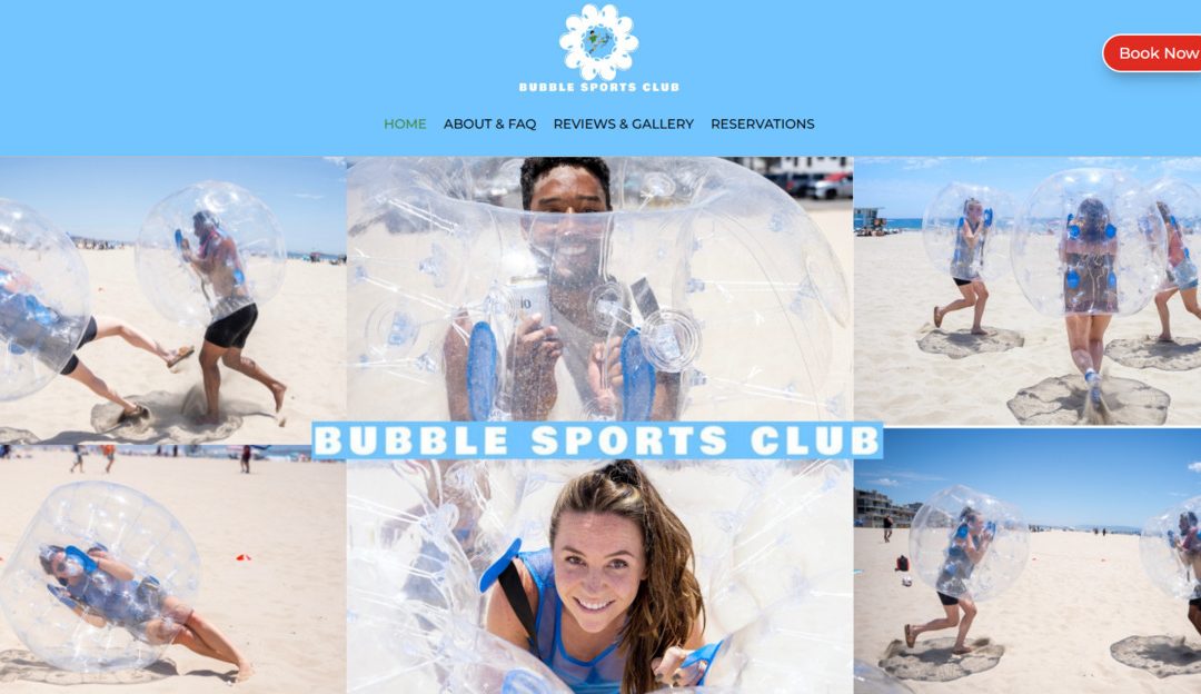 Marina del Rey startup compnay website built for Bubble Sports Club
