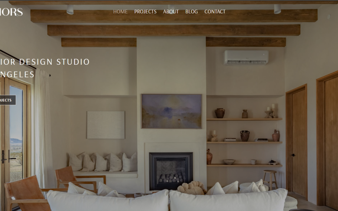 Interior designer website design of homepage
