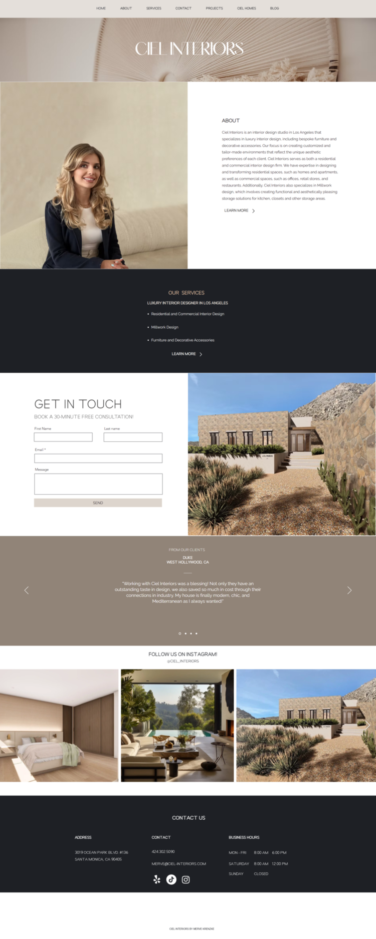 old WIX DIY website design before upgrading to a prodessional wordpress website