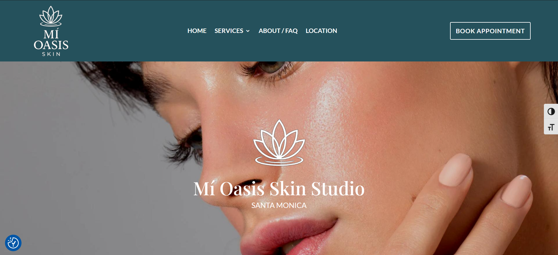 Hero images on new website build for a skin studio in Santa Monica