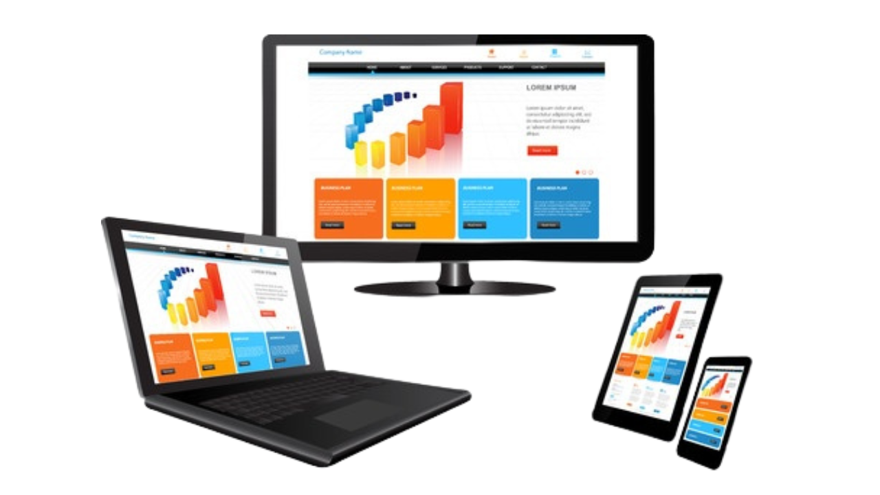 Responsive web design showing different devices and screens