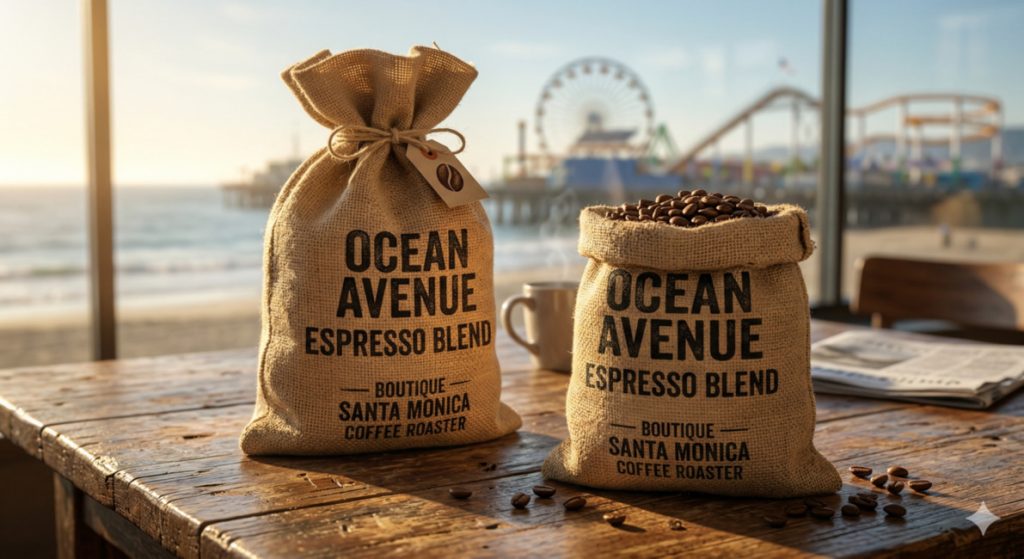 Santa Monica coffee shop image created by Nano Banana