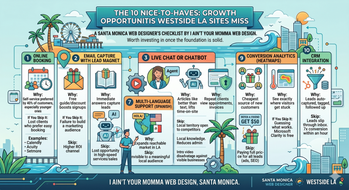 nano banana infographic showing receommended conversion tactivs for a website